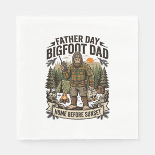 Father Day Bigfoot Dad Shirt Woodland Papa Retro G Napkins