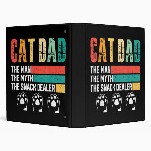 Father Day Cat Dad 3 Ring Binder