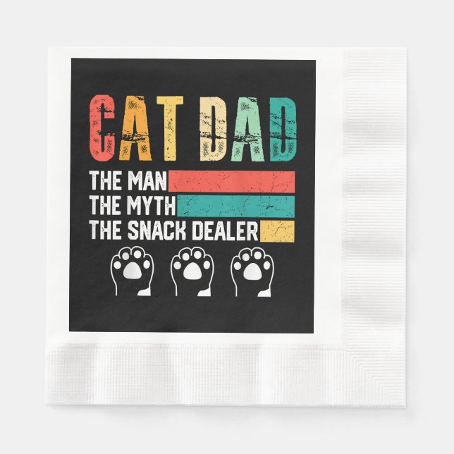 Father Day Cat Dad Napkins (Front)