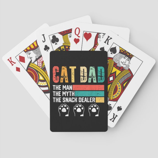 Father Day Cat Dad Poker Cards (Back)