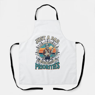 Father Day Fishing Dad Shirt Just A Dad With Fishi Apron