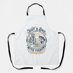 Father Day Fishing Dad Shirt Just A Dad With Fishi Apron