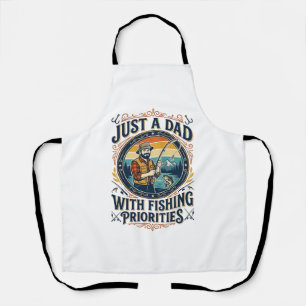 Father Day Fishing Dad Shirt Just A Dad With Fishi Apron