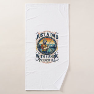 Father Day Fishing Dad Shirt Just A Dad With Fishi Bath Towel
