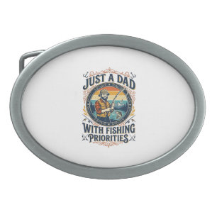 Father Day Fishing Dad Shirt Just A Dad With Fishi Belt Buckle