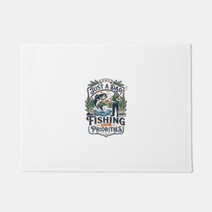 Father Day Fishing Dad Shirt Just A Dad With Fishi Doormat