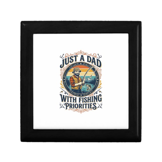 Father Day Fishing Dad Shirt Just A Dad With Fishi Gift Box (Front)