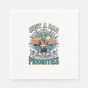 Father Day Fishing Dad Shirt Just A Dad With Fishi Napkins