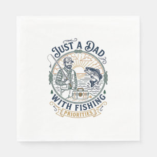 Father Day Fishing Dad Shirt Just A Dad With Fishi Napkins