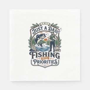 Father Day Fishing Dad Shirt Just A Dad With Fishi Napkins