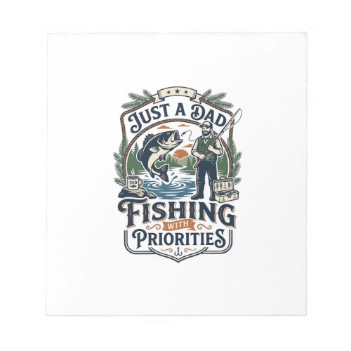 Father Day Fishing Dad Shirt Just A Dad With Fishi Notepad