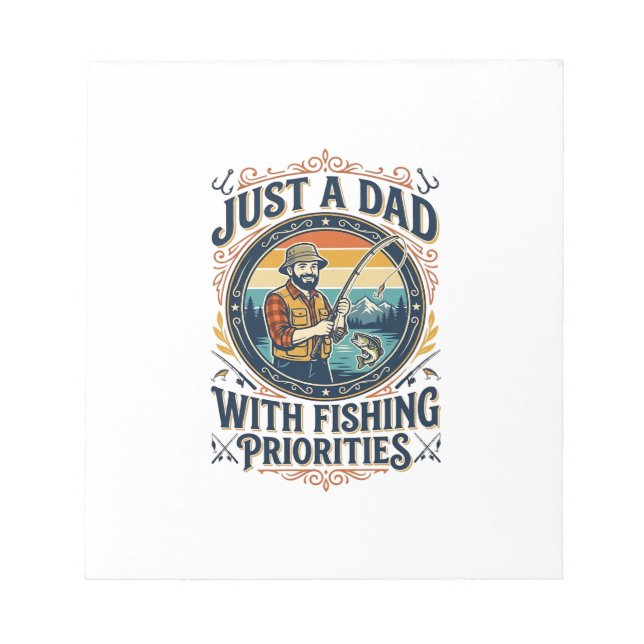 Father Day Fishing Dad Shirt Just A Dad With Fishi Notepad (Front)