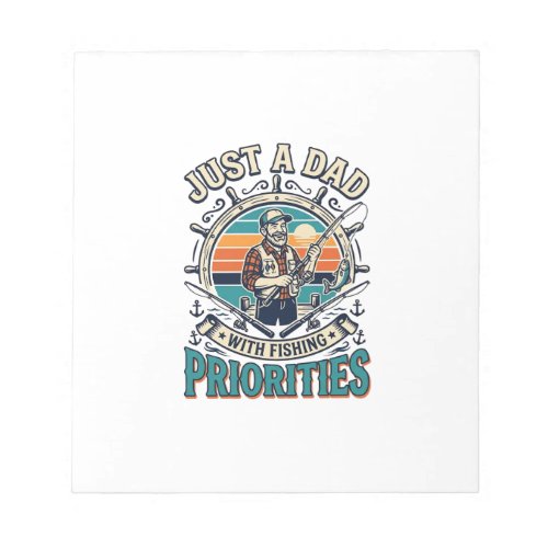 Father Day Fishing Dad Shirt Just A Dad With Fishi Notepad