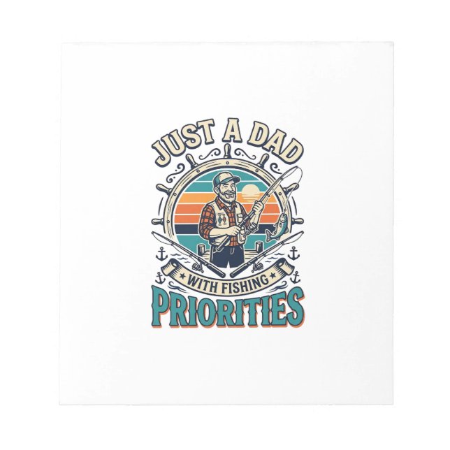 Father Day Fishing Dad Shirt Just A Dad With Fishi Notepad (Front)