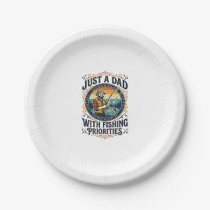 Father Day Fishing Dad Shirt Just A Dad With Fishi Paper Plates