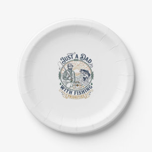 Father Day Fishing Dad Shirt Just A Dad With Fishi Paper Plates