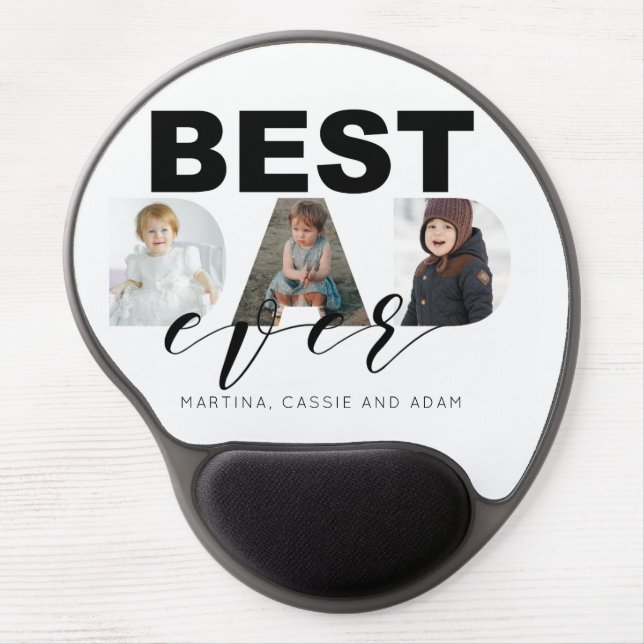 Father Day Gift Multi Photo Collage Gel Mouse Pad (Front)