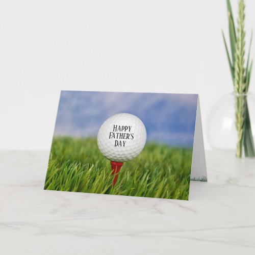 Father Day golf ball on tee Card