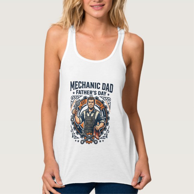 Father Day Mechanic Dad Shirt Funny Working Dad Gi (Front)