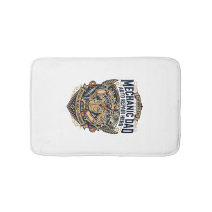 Father Day Mechanic Dad Shirt Funny Working Dad Gi Bath Mat