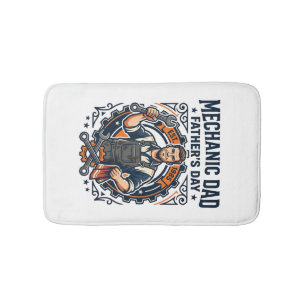 Father Day Mechanic Dad Shirt Funny Working Dad Gi Bath Mat