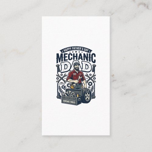 Father Day Mechanic Dad Shirt Funny Working Dad Gi Business Card