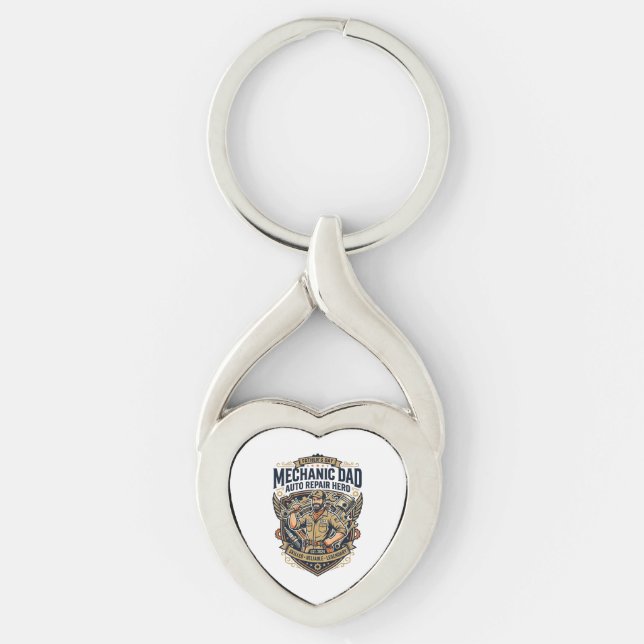 Father Day Mechanic Dad Shirt Funny Working Dad Gi Keychain (Front)