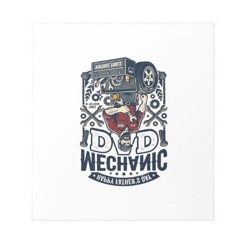 Father Day Mechanic Dad Shirt Funny Working Dad Gi Notepad