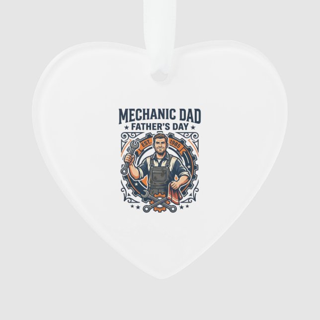 Father Day Mechanic Dad Shirt Funny Working Dad Gi Ornament (Front)