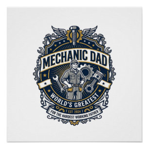 Father Day Mechanic Dad Shirt Funny Working Dad Gi Poster