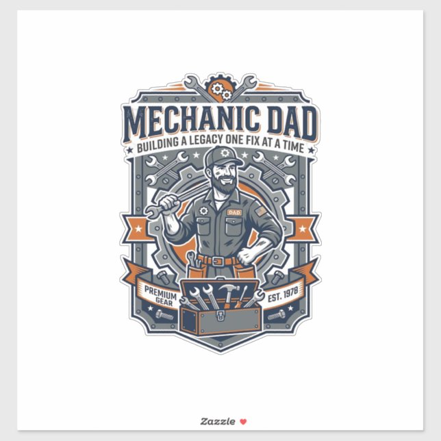 Father Day Mechanic Dad Shirt Funny Working Dad Gi Sticker (Sheet)