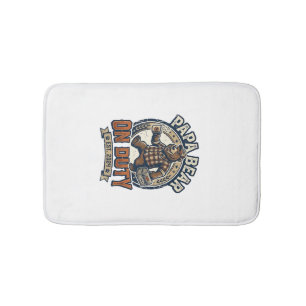 Father Day Papa Bear On Duty Shirt Funny Animal Da Bath Mat