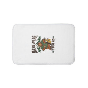 Father Day Papa Bear On Duty Shirt Funny Animal Da Bath Mat