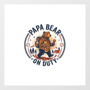 Father Day Papa Bear On Duty Shirt Funny Animal Da Floor Decals