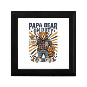 Father Day Papa Bear On Duty Shirt Funny Animal Da Gift Box