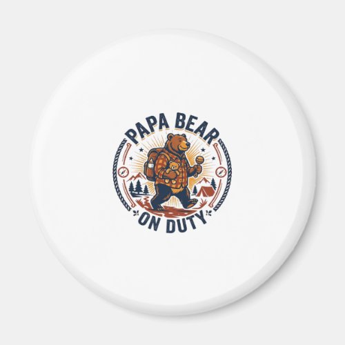 Father Day Papa Bear On Duty Shirt Funny Animal Da Magnet