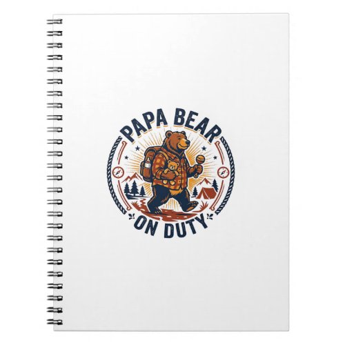 Father Day Papa Bear On Duty Shirt Funny Animal Da Notebook