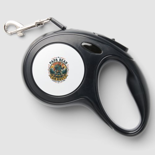 Father Day Papa Bear On Duty Shirt Funny Animal Da Retractable Pet Leash