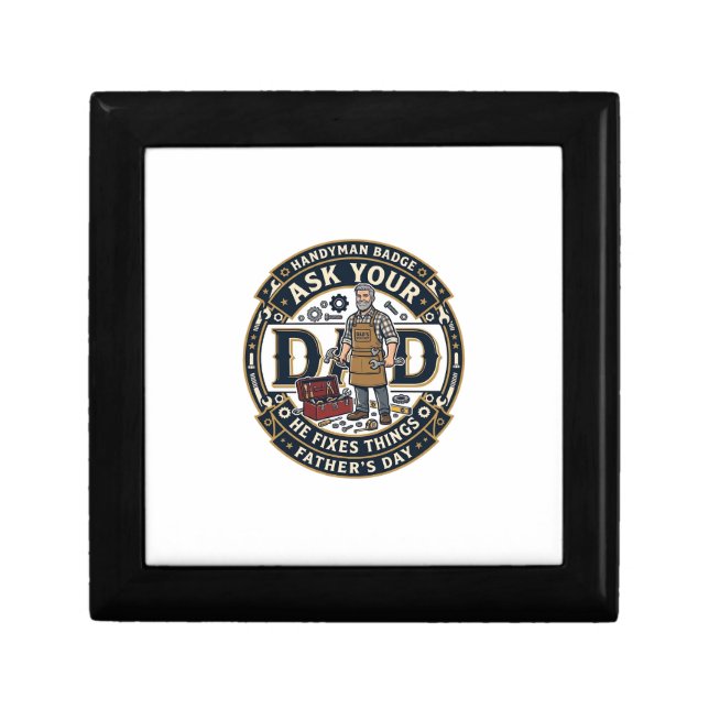 Father Day Repair Dad Shirt Ask Your Dad He Fixes  Gift Box (Front)