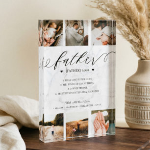 Father Definition Collage Father’s Day Keepsake Photo Block
