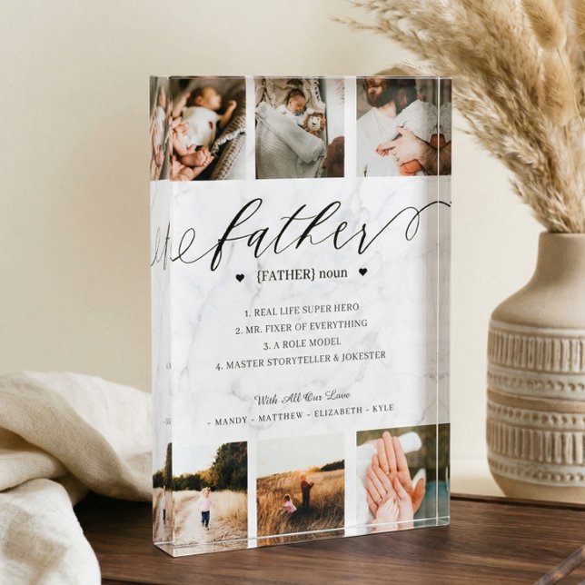 Father Definition Collage Father’s Day Keepsake Photo Block (Father Definition Collage Father’s Day Keepsake Photo Block)