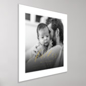 Father Definition Elegant Script Black White Photo Foil Prints (Laydown)