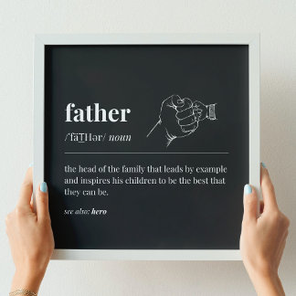 Father Definition First Fist Bump (Black) Poster