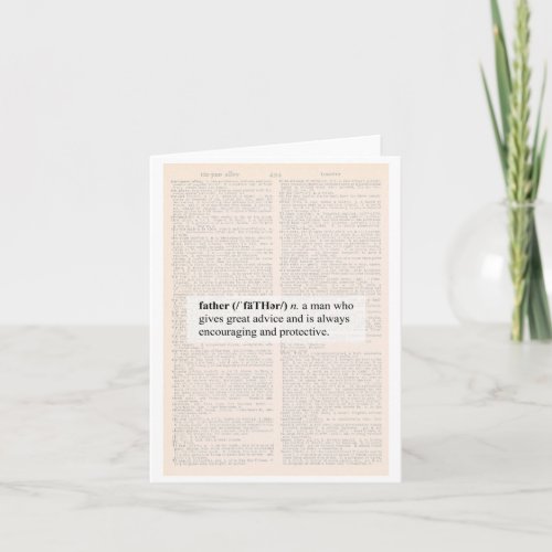 Father Definition Happy Fathers Day Greeting Card