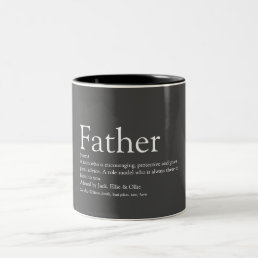 Father Definition Quote Modern Stylish Two-Tone Coffee Mug