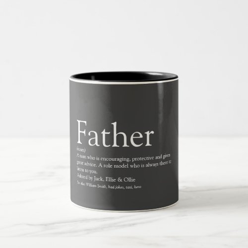 Father Definition Quote Modern Stylish Two_Tone Coffee Mug