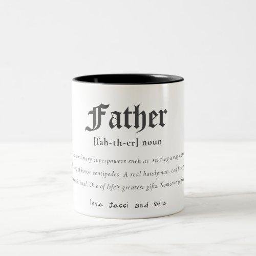 Father Dictionary Definition Personalized Gift Two_Tone Coffee Mug
