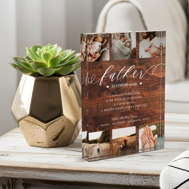 Father Dictionary Definition Photo Collage Wood (Father Dictionary Definition Photo Collage Wood)