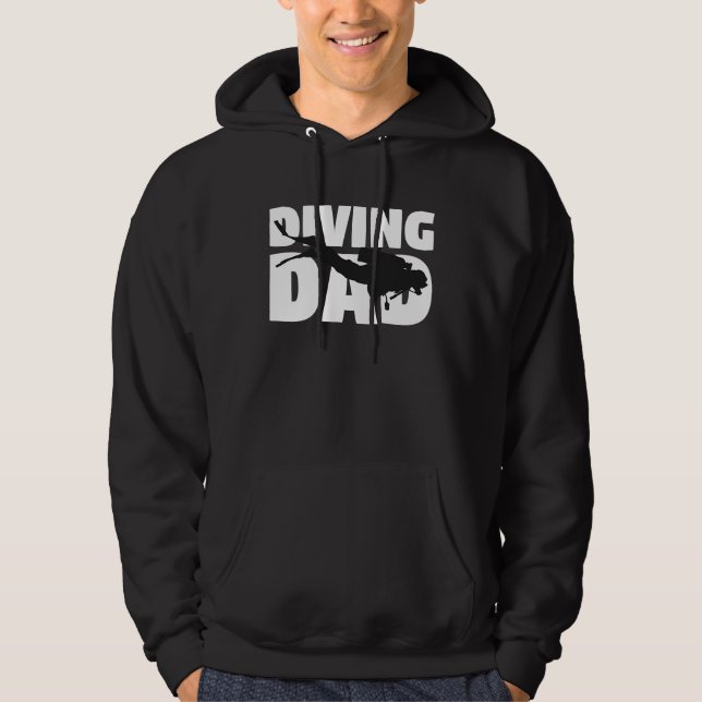 Father Diving  'Diving Dad' Funny Papa Diving Hoodie (Front)