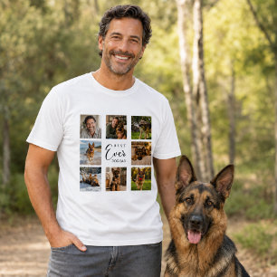 Father dog dad photo collage white T-Shirt